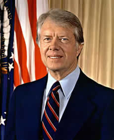 The US President Jimmy Carter