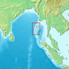 A photo of a map over the Andaman Islands