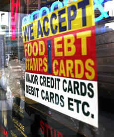 A photo of a food stamp sign