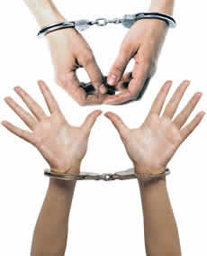 Illustration representing arrested person