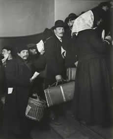 A Photo of People from European Arriving to the USA