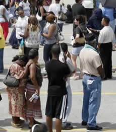 A photo of a waiting line