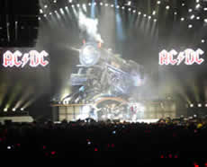 A photo of AC/DC in concert