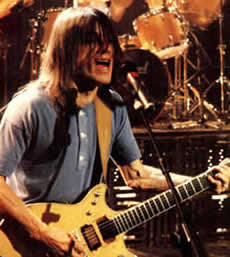 A photo of AC/DC guitarist Malcolm Young