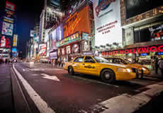 A picture of a NYC taxi