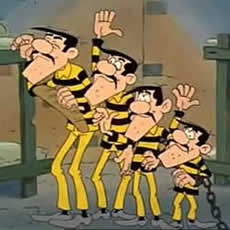 A photo of the Dalton Brothers in Lucky Luke