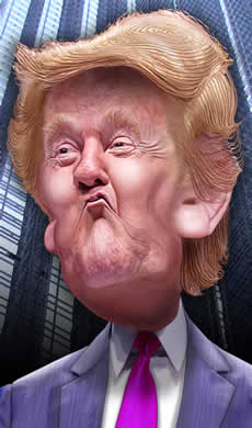 Caricature image of Donald Trump