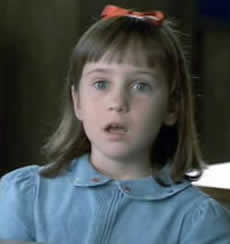 A photo of Mara Wilson in the movie Matilda
