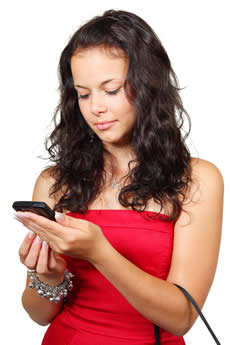 Image of woman with cell phone